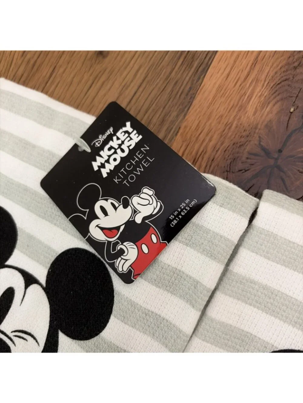 NWT~ Two Disney Mickey Mouse Kitchen Towels~Cotton ~ 15 x 25”